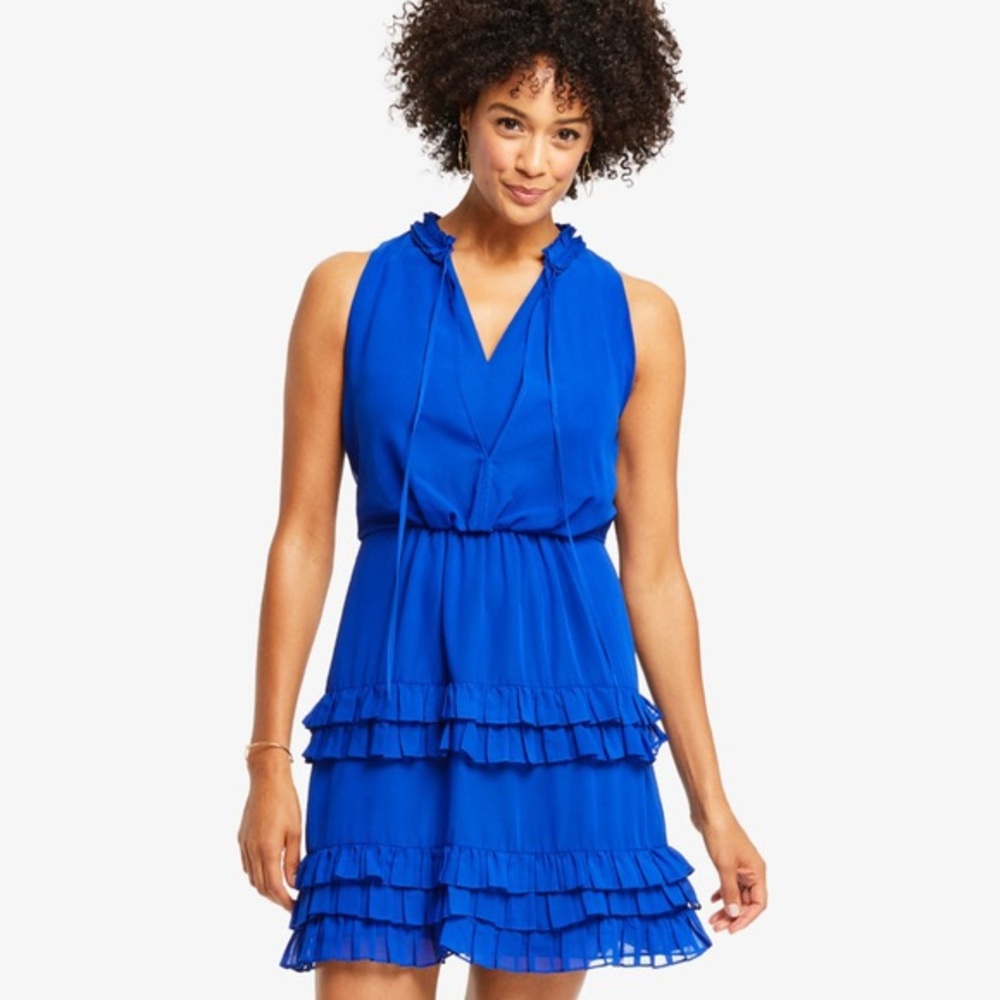 Johnston & Murphy Royal Blue Ruffle Dress